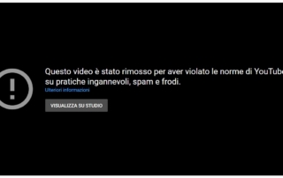 youtube schermata di sospensione del canale per violazione copyright